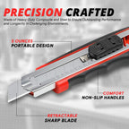 Utility Knife Set of 10 with Snap-Off Blades for