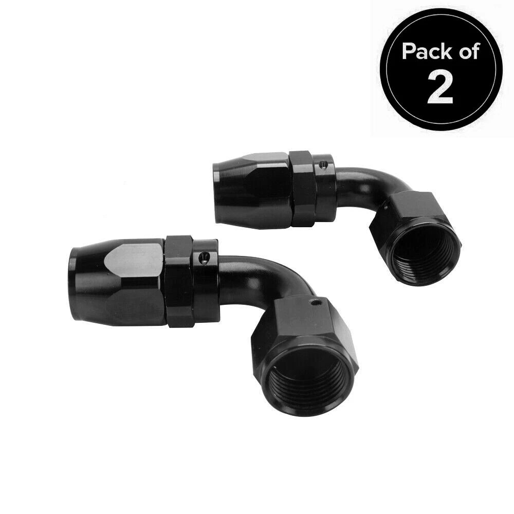 2X AN10 90 Degree Swivel Hose End Fitting Adaptor for CPE Fuel Hose (N/A)