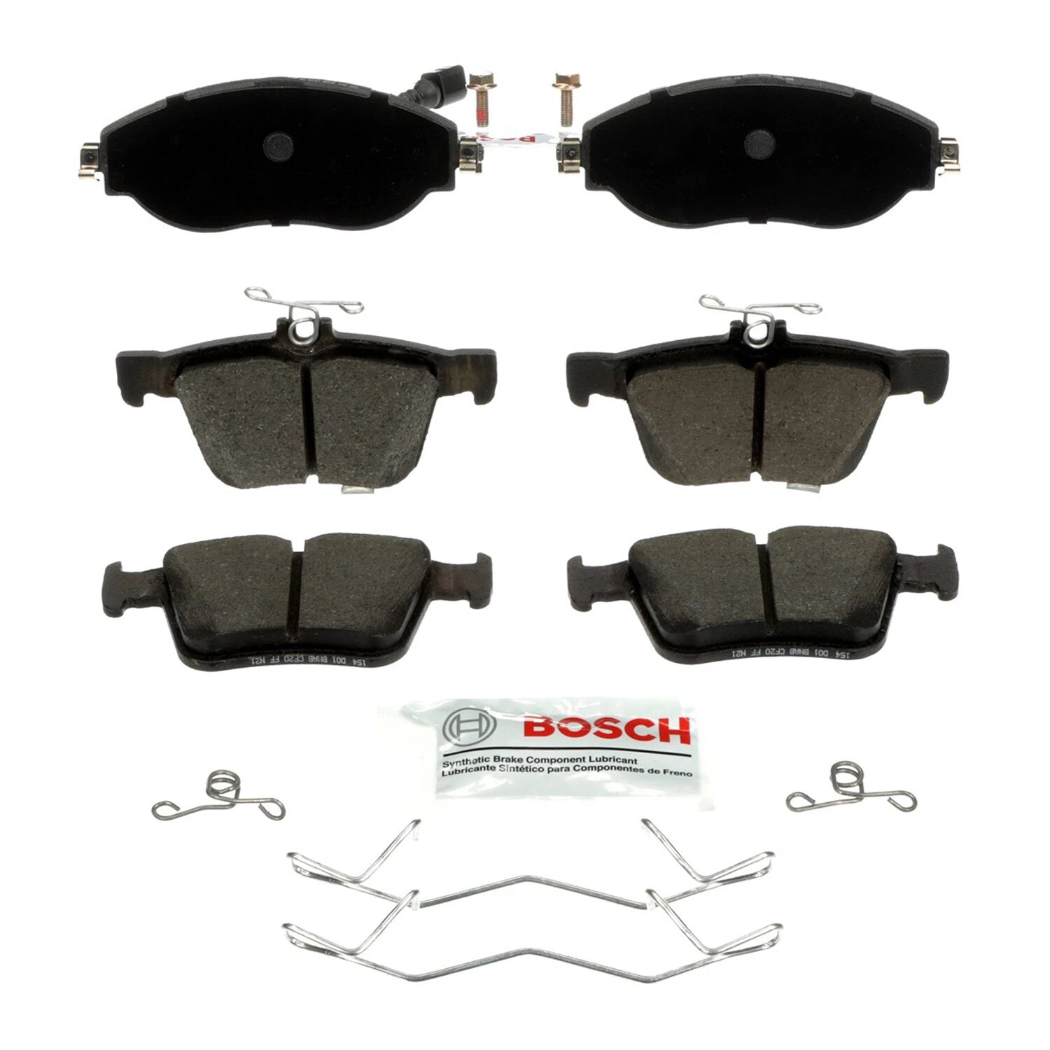 Set of 4 Bosch Blue Ceramic Disc Brake Pads for Jetta Golf R (2015–2021)