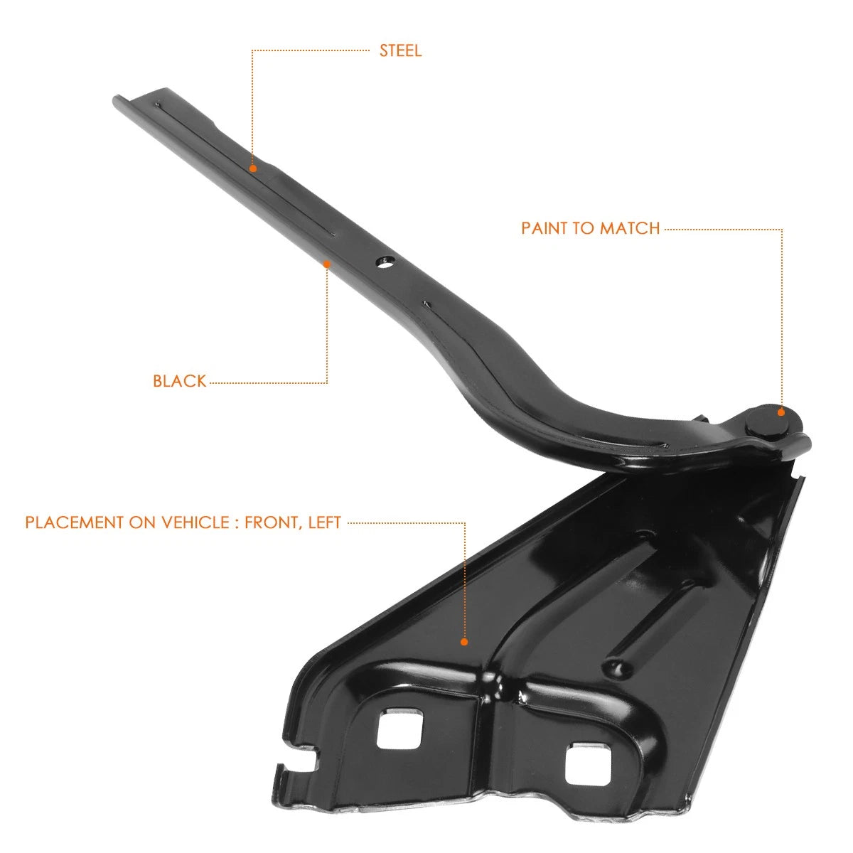 Left Driver Side Steel Engine Hood Hinge for Chevy Volt (2016–2019)