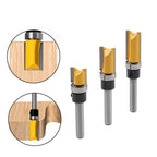 3PCS 1/4" Shank Flush Trim Router Bit Set for Woodworking