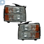 Set of 2 Headlights for Chevy Silverado (2007-2013) Black Housing Smoke