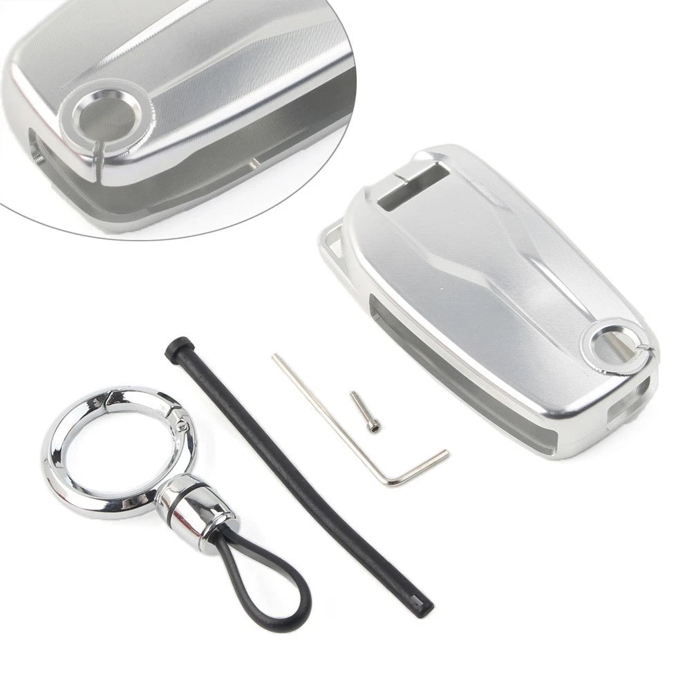Key Case Shell Cover for Ducati Diavel (2011–2023) - Aluminum Alloy Silver