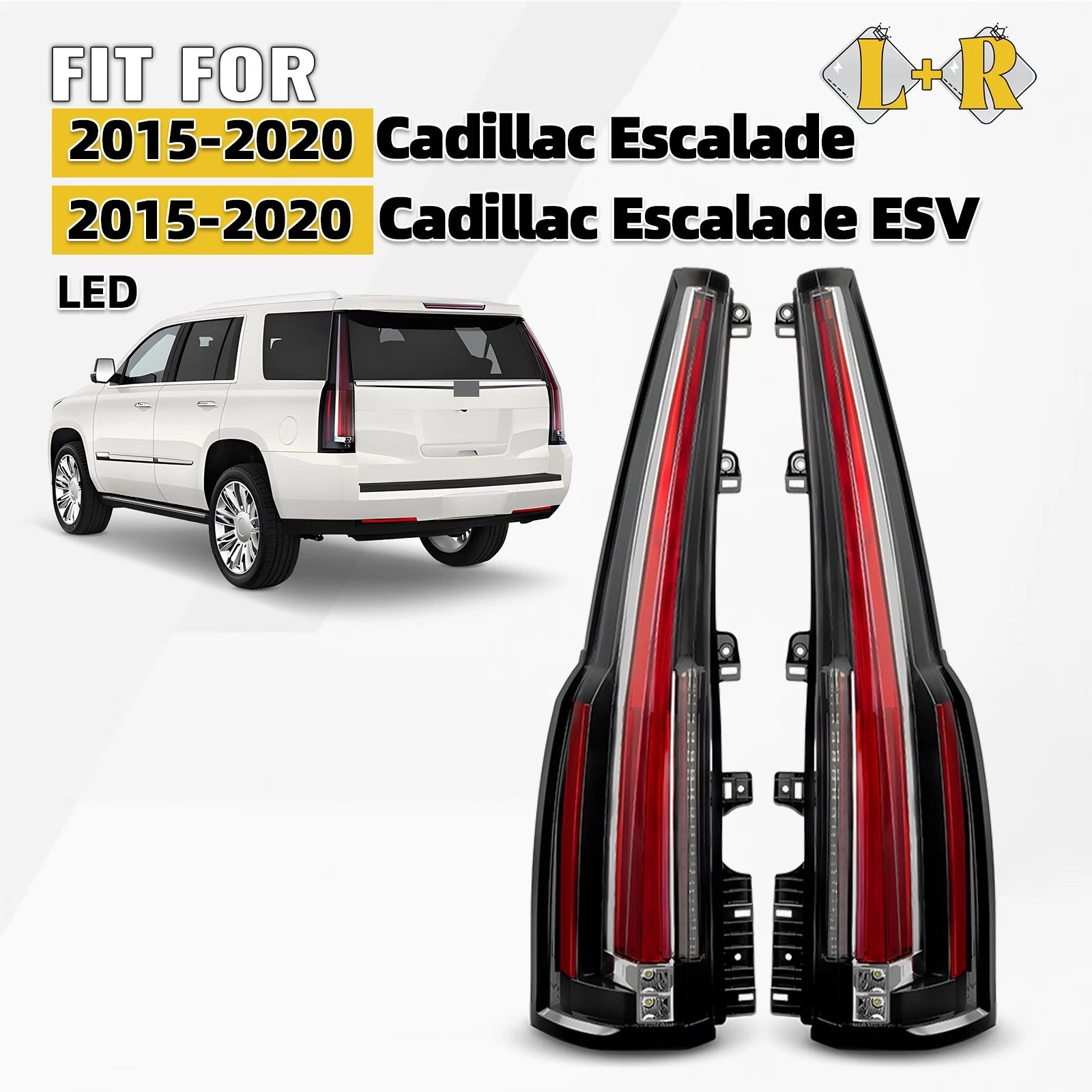 Pair LED Tail Lights for Cadillac Escalade (2015–2020) - Left + Right