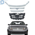 Set of 4 Front Upper Bumper Grilles with Chrome Trim for Ford Fusion (2010–2012)