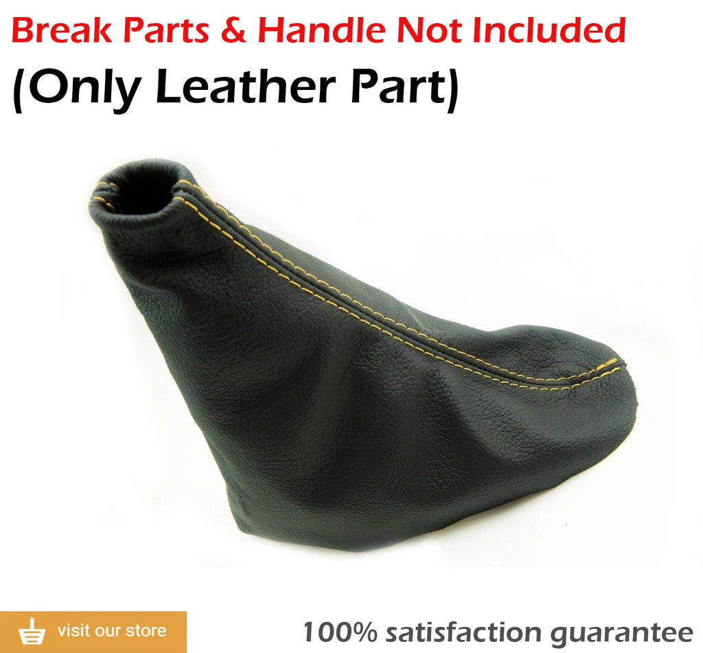 E Brake Boot for Ford Mustang (2010–2014) Yellow Stitch Synthetic Leather