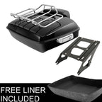 Chopped Trunk Pad & Black Mount Rack for Harley Touring Road Glide (2014–2025)
