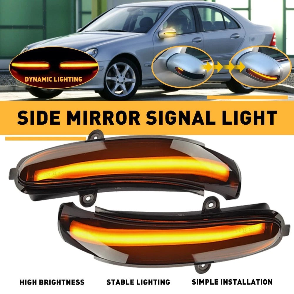 LED Dynamic Turn Signal Side Mirror Light for Benz C Class W203 (2001–2007)