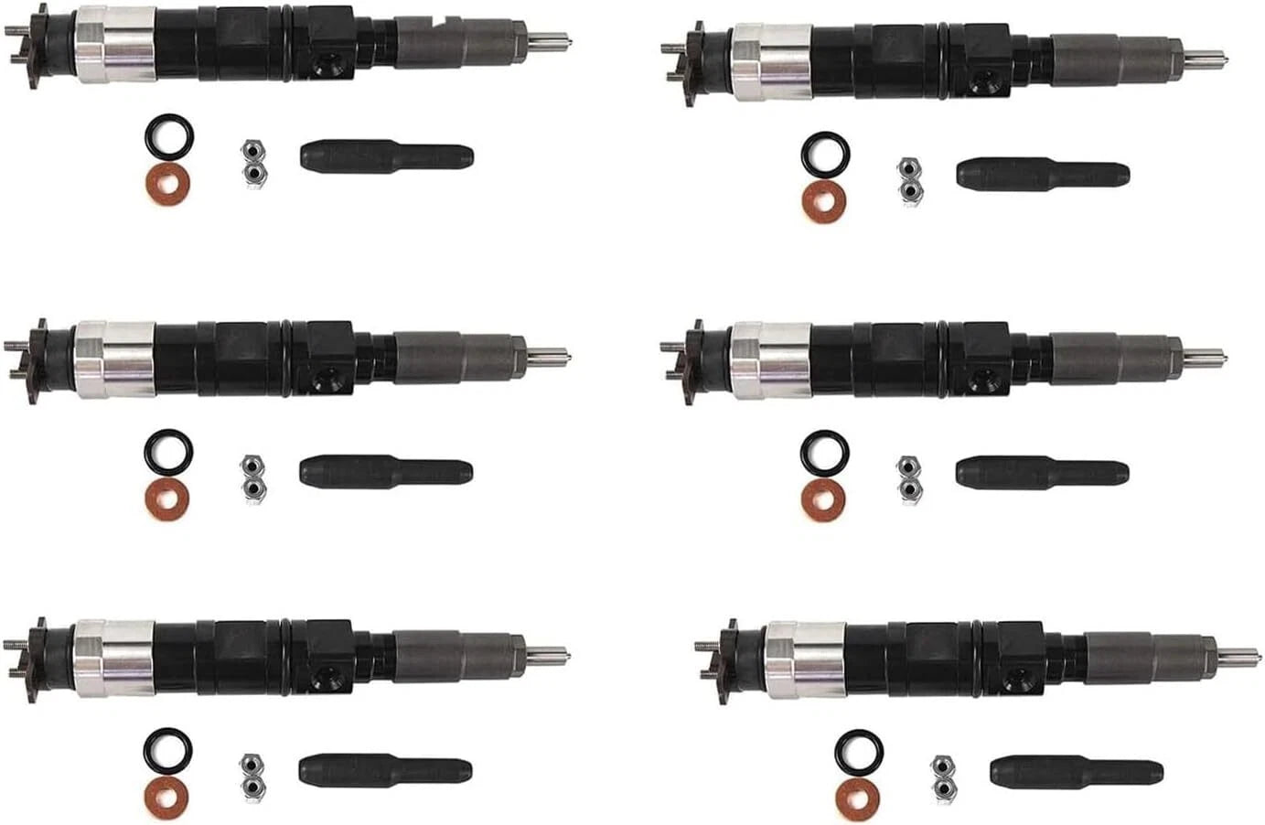 6X Fuel Injectors 4045T 6068T 095000-6492 for John Deere E210LC E240LC 670G