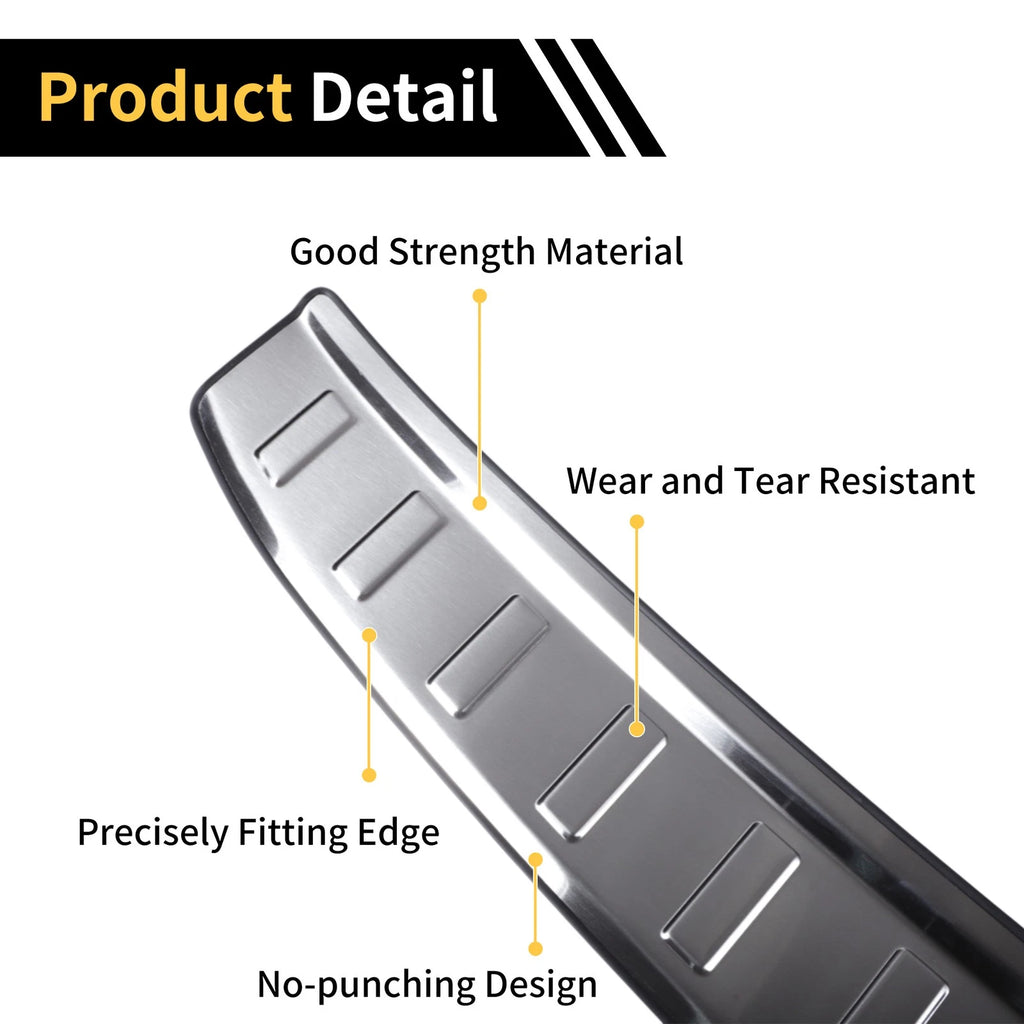 Rear Bumper Topper for Audi Q3 (2019–2023) Silver Tone 1 Pcs