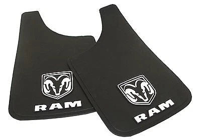 2PC Mud Flaps Splash Guard for RAM Dakota - White Logo 9X15