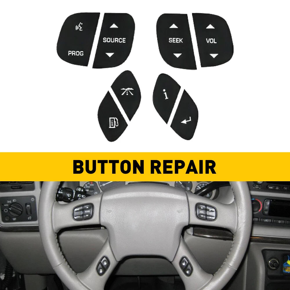 Steering Wheel Button Decals for Silverado Hummer H2 Trailblazer (2003–2009)