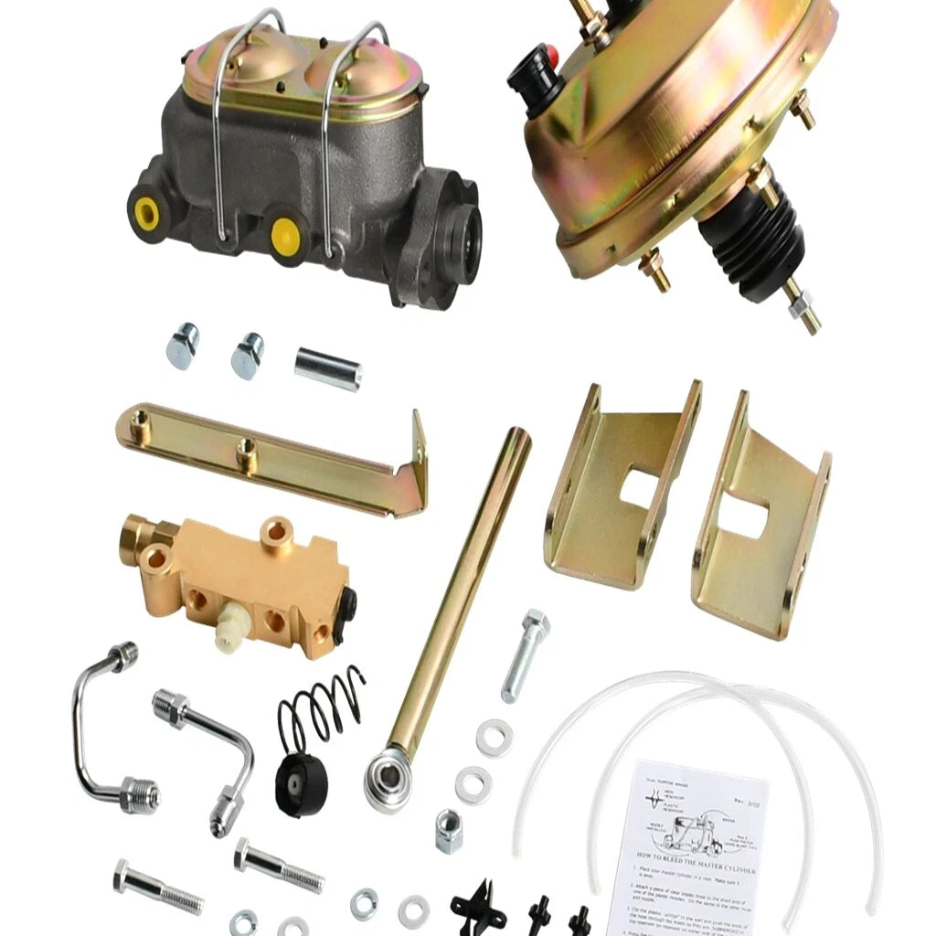 8" Power Brake Booster Master Disc Drum Valve Kit for Chevy C10 C20 (1960–1966)