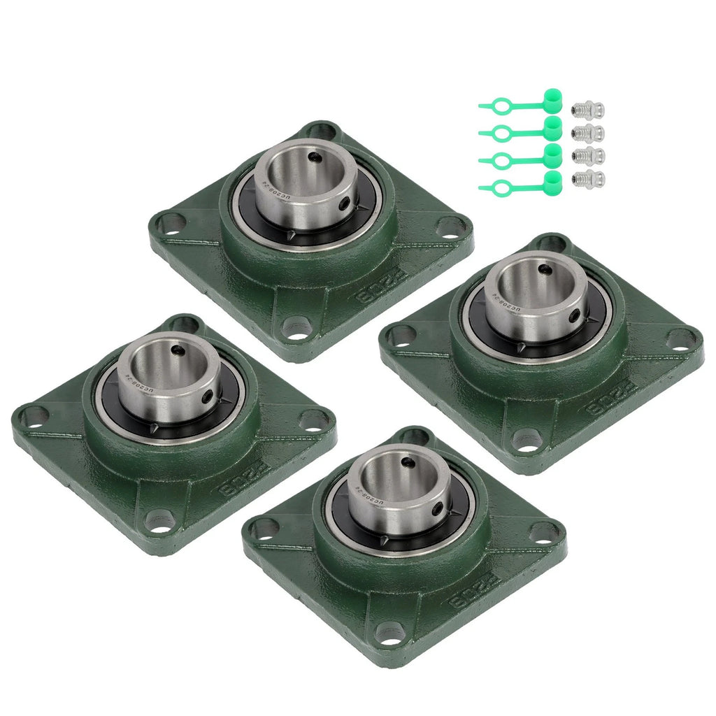 Set of 4 Pillow Block Flange Bearings for UCF208 (1-1/2" Bore)