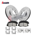 Front Drilled Disc Brake Rotors + Ceramic Brake Pads Kit for Honda Accord (1998)