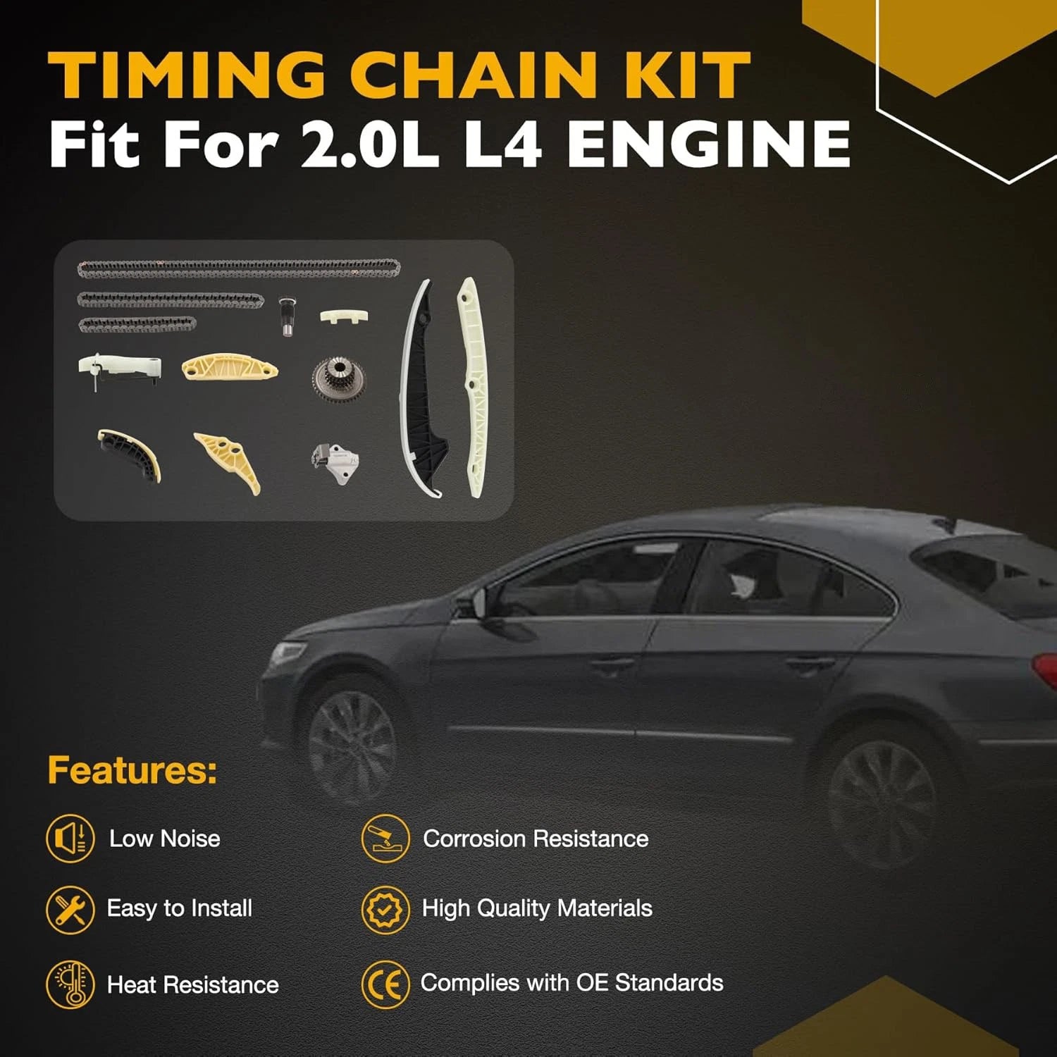 2.0L Timing Chain Kit for Audi A3 A4 A5 A6 TT Allroad VW GTI Passat CC Eos (2008–2015)