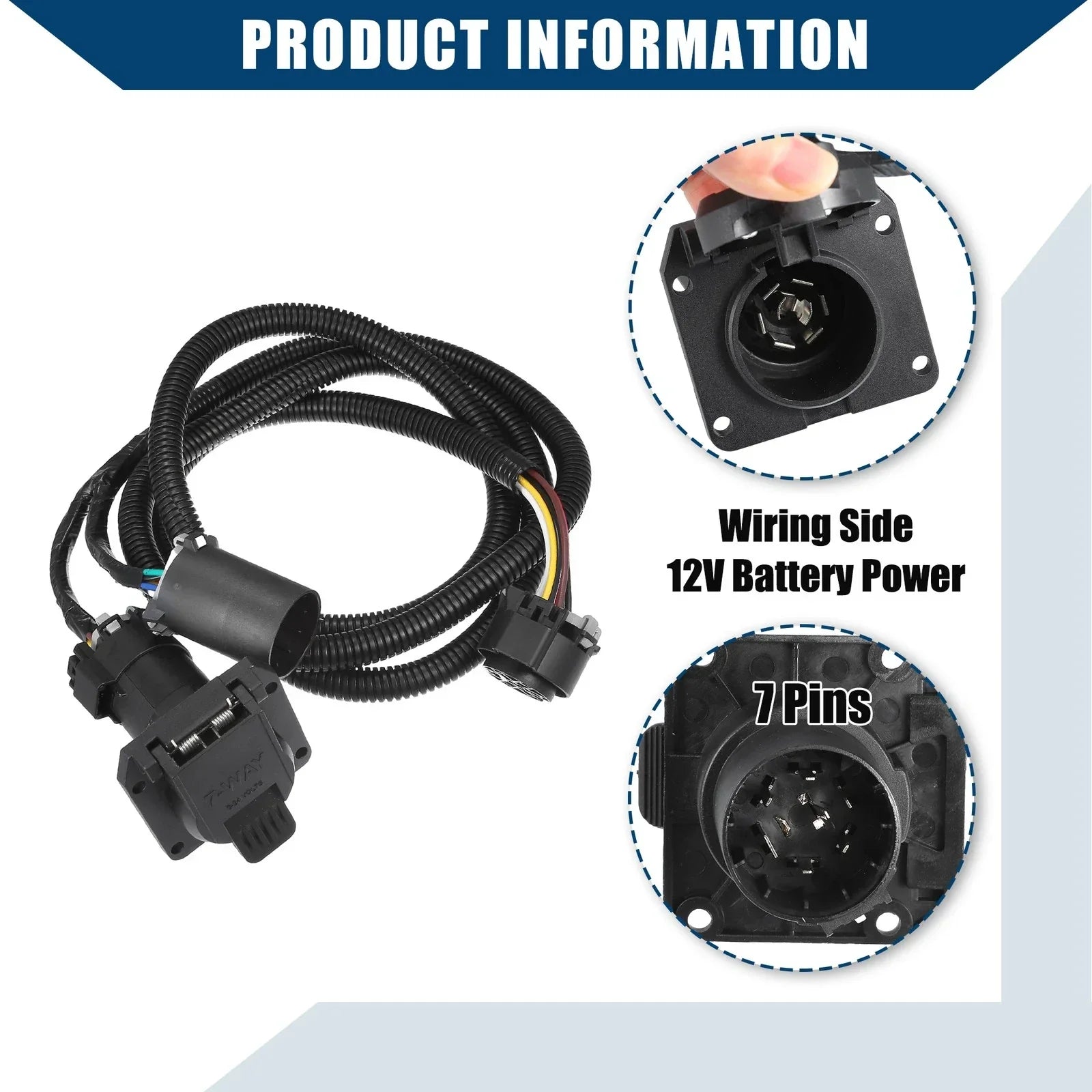 7-Pin Trailer Wiring Harness Connector for Chevy Dodge Ram