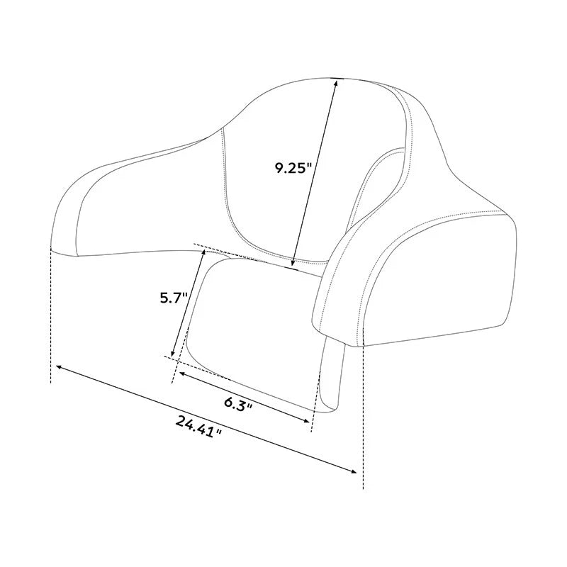 Rear Trunk Passenger Backrest for Indian Roadmaster (2015–2023) Black Orange