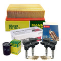 Set of 4 Double Platinum Spark Plugs for Hitachi L4 (Mann, Denso)