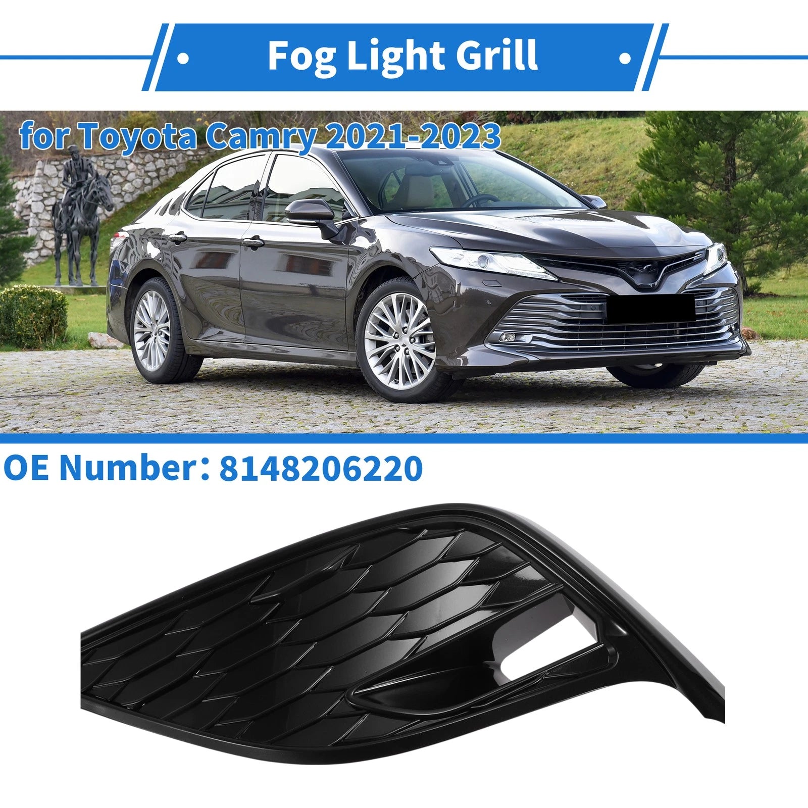 Front Left Fog Light Grill No. 8148206220 for Toyota Camry (2021–2023)