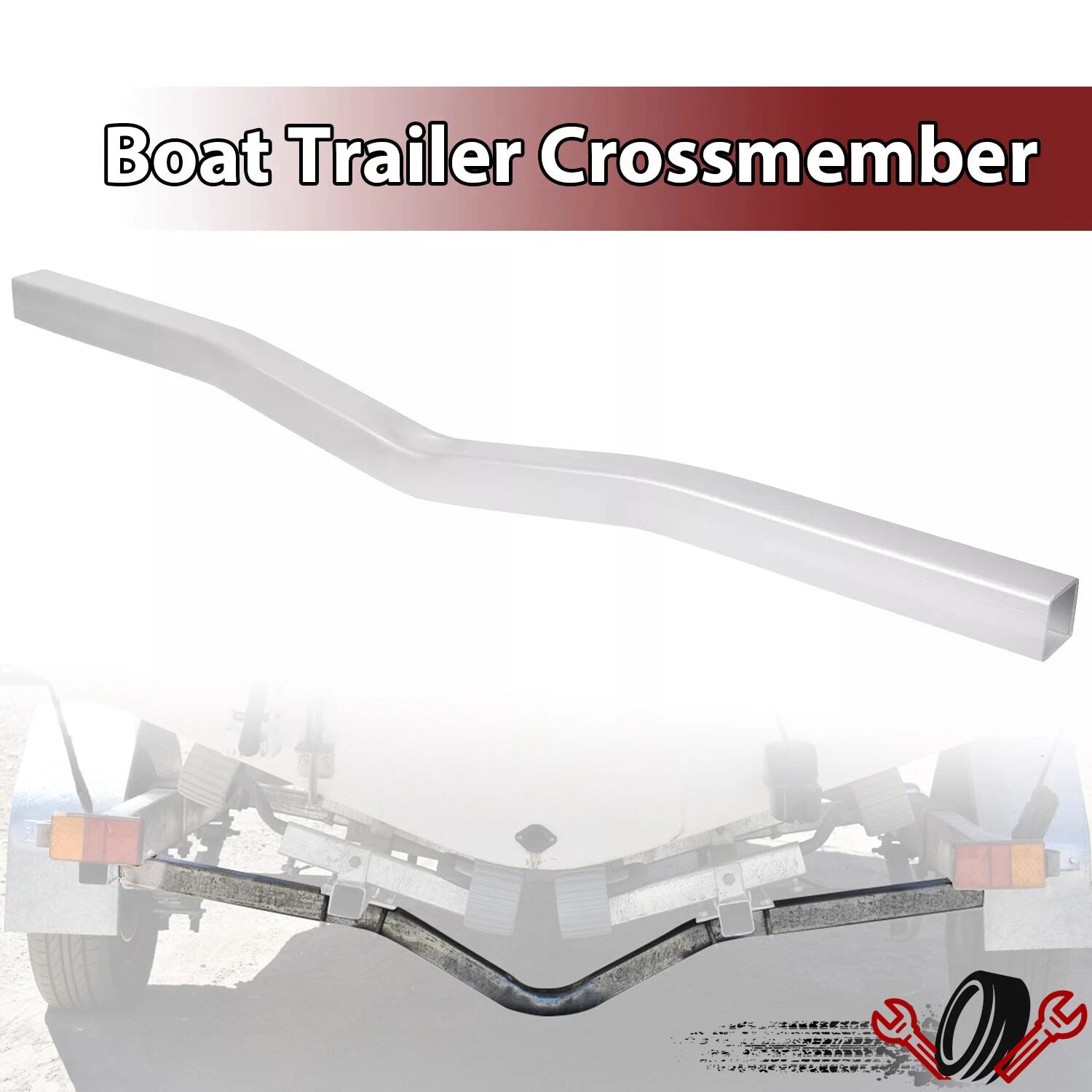 Aluminum Crossmember for Boat Trailer Frame (3"x 3"x 72")