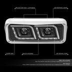 LED DRL + Signal Projector Headlight for Western Star 4800, Kenworth W900 (1981–2019)