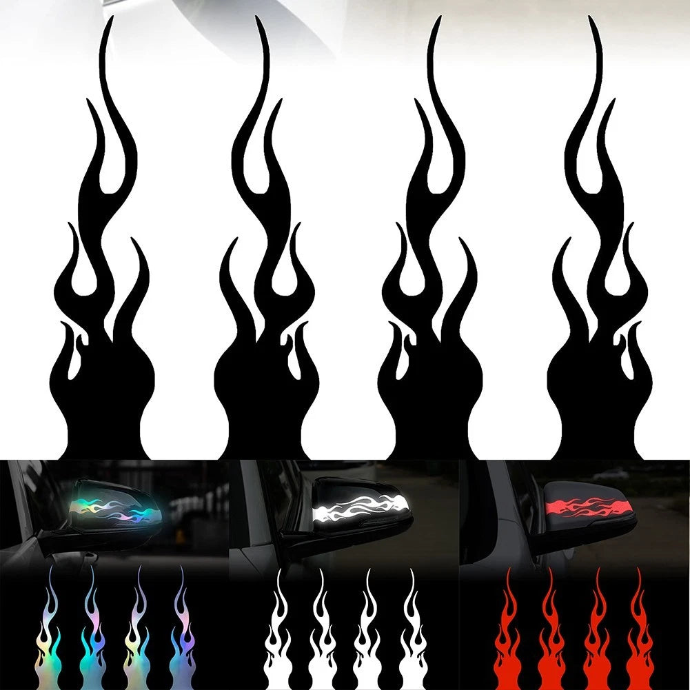 Set of 4 Flame Stickers for Car Decoration