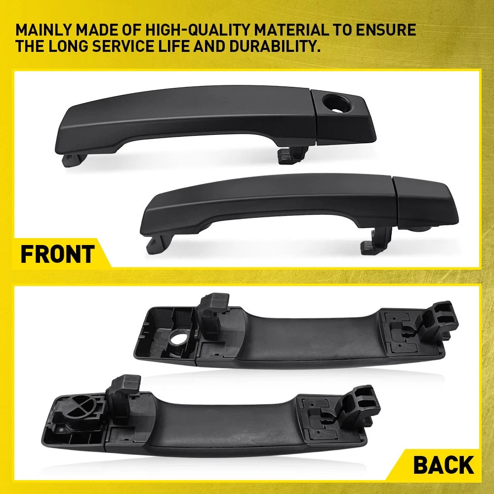 Set of 2 Black Exterior Door Handles for Nissan Titan (2004–2018)