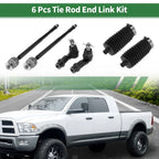 6pcs Front Suspension Kit Tie Rod Ends with Boots for Dodge Dart (2013-2016)