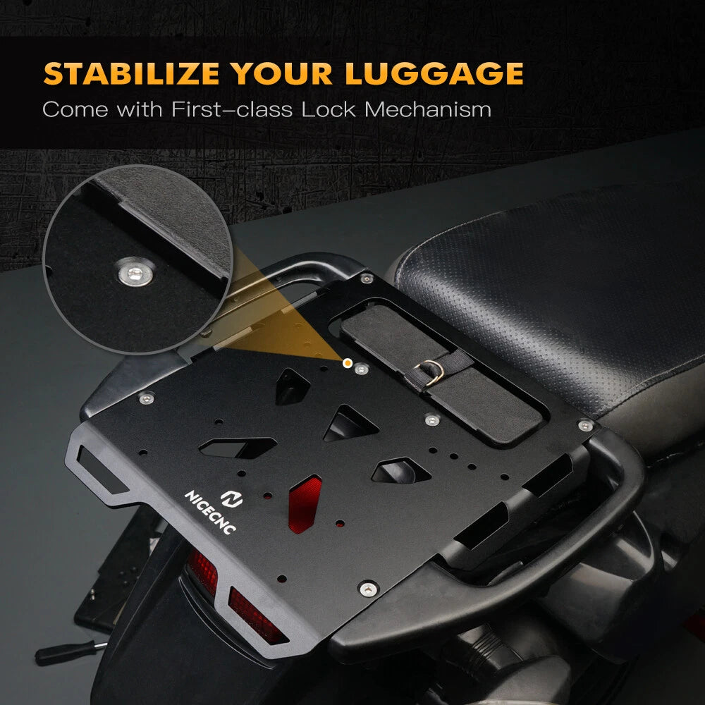 Aluminum Rear Luggage Rack Bracket Plate Kit for Kawasaki KLR650 (2008–2018)