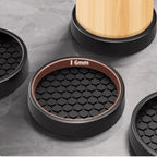 Set of 4 Round Anti-Slip Silicone Coasters for Hardwood Floors