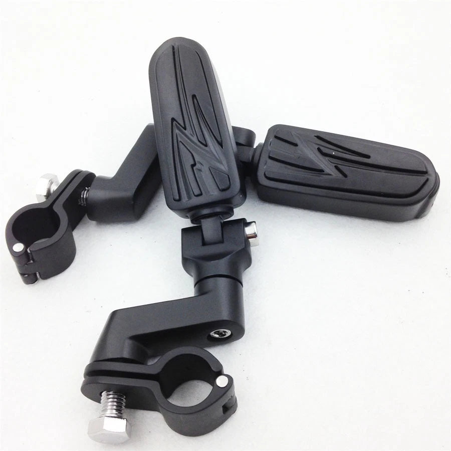 1" Flame Foot Peg Clamps for Yamaha Roadstar, Kawasaki Vulcan