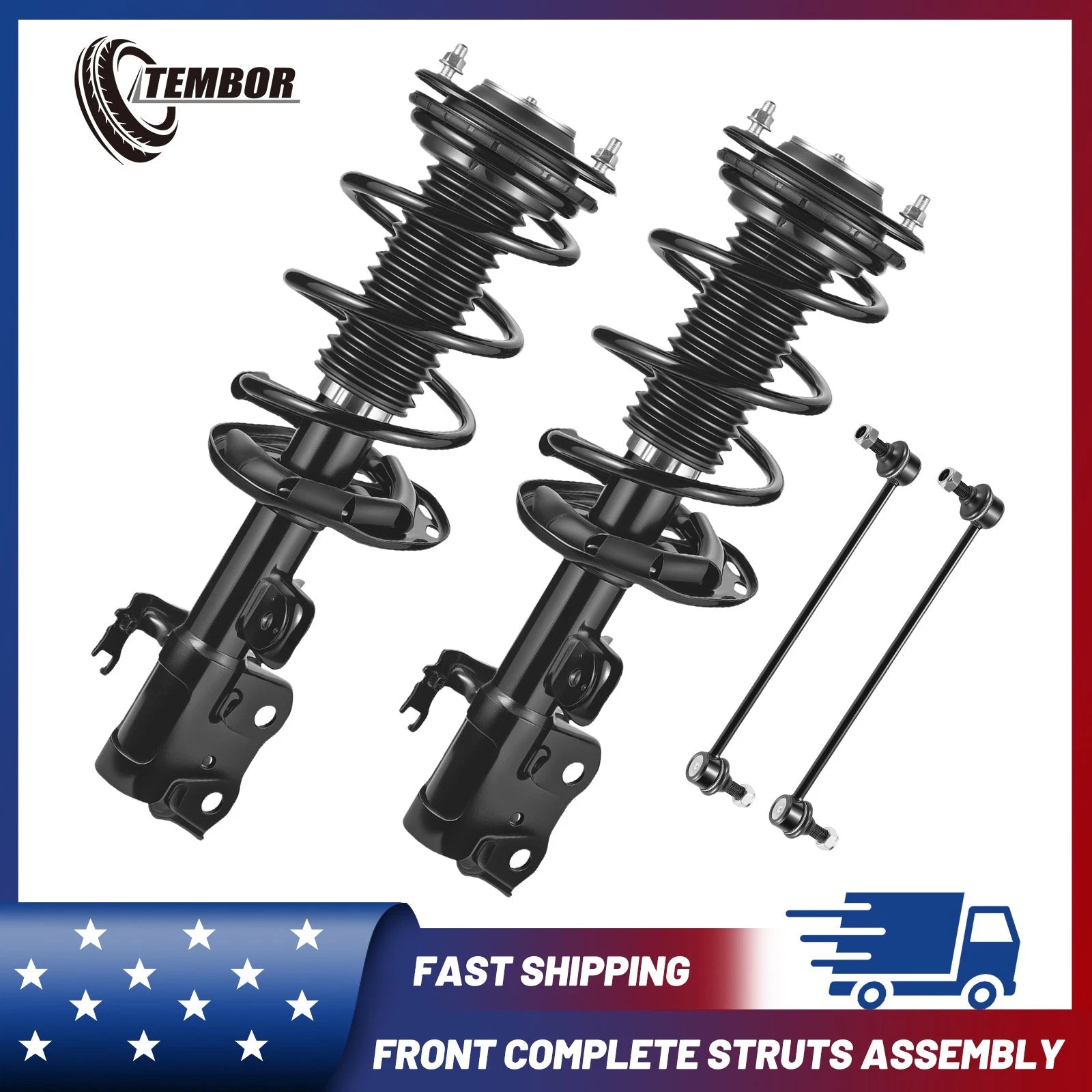 Front Struts Coil Spring Assembly Sway Bar Links for Toyota Prius (2010–2015)