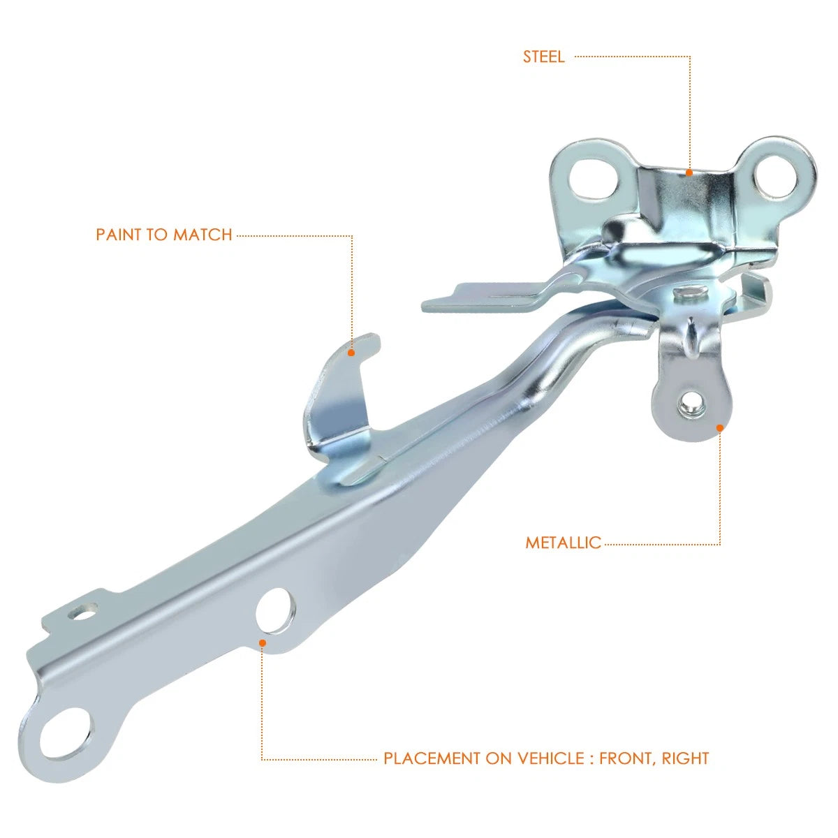 Passenger Side Steel Engine Hood Hinge for Toyota Venza (2009–2016)