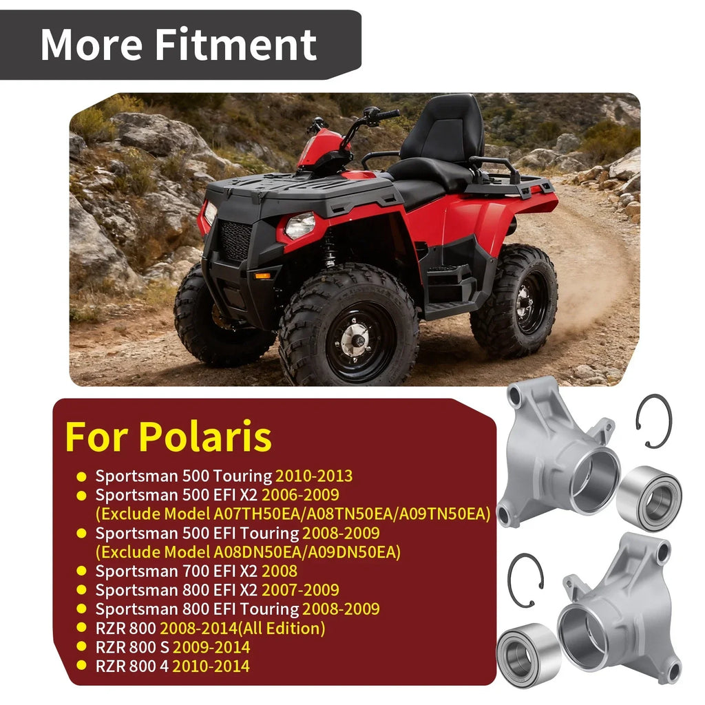 2 x Rear Wheel Carrier w/ Bearings for Polaris Sportsman 500 700 800 (1999–2013)