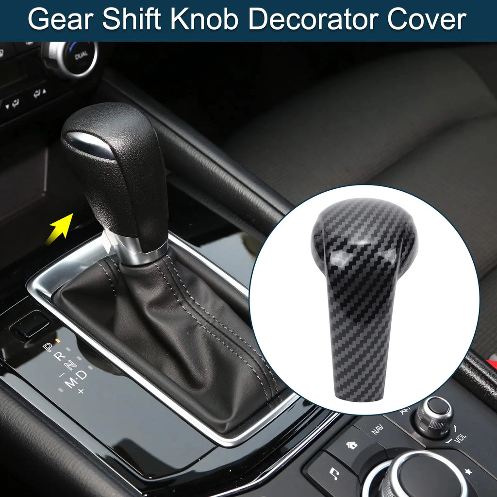 Carbon Fiber Gear Shift Knob Decorator Cover for Mazda CX-5 (2017–2023)