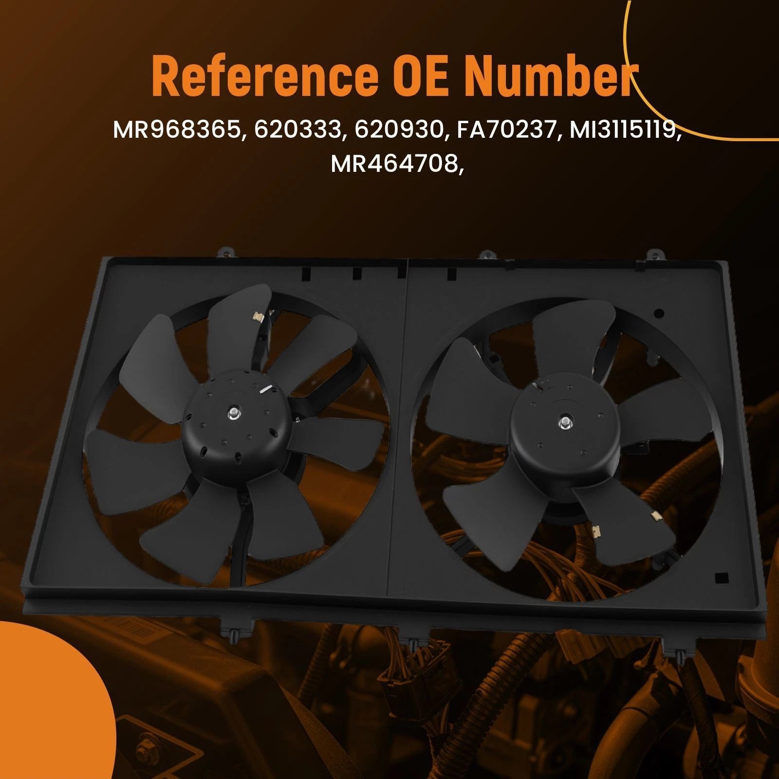 Dual A/C Condenser Fan for Mitsubishi Lancer ES/OZRally (2003–2007) MR312899