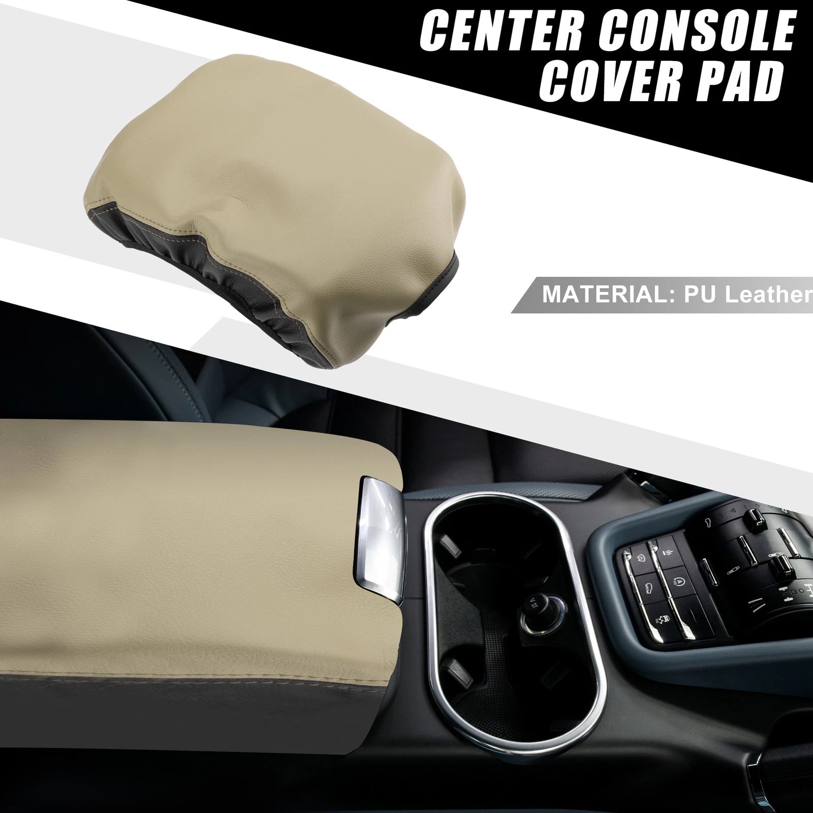 Center Console Armrest Cover for Ford F150 (2009–2014) Black Beige