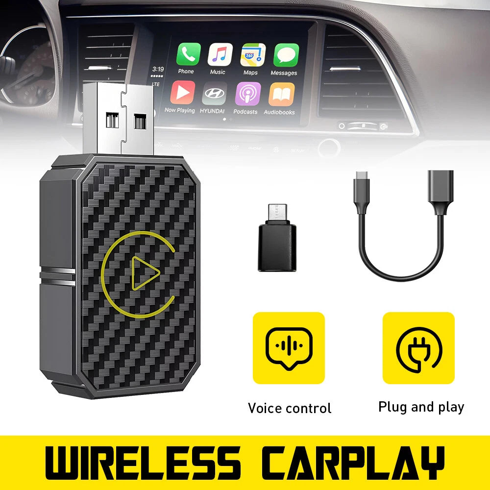 2 in 1 Wireless Android Auto & CarPlay Adapter for Vehicles 