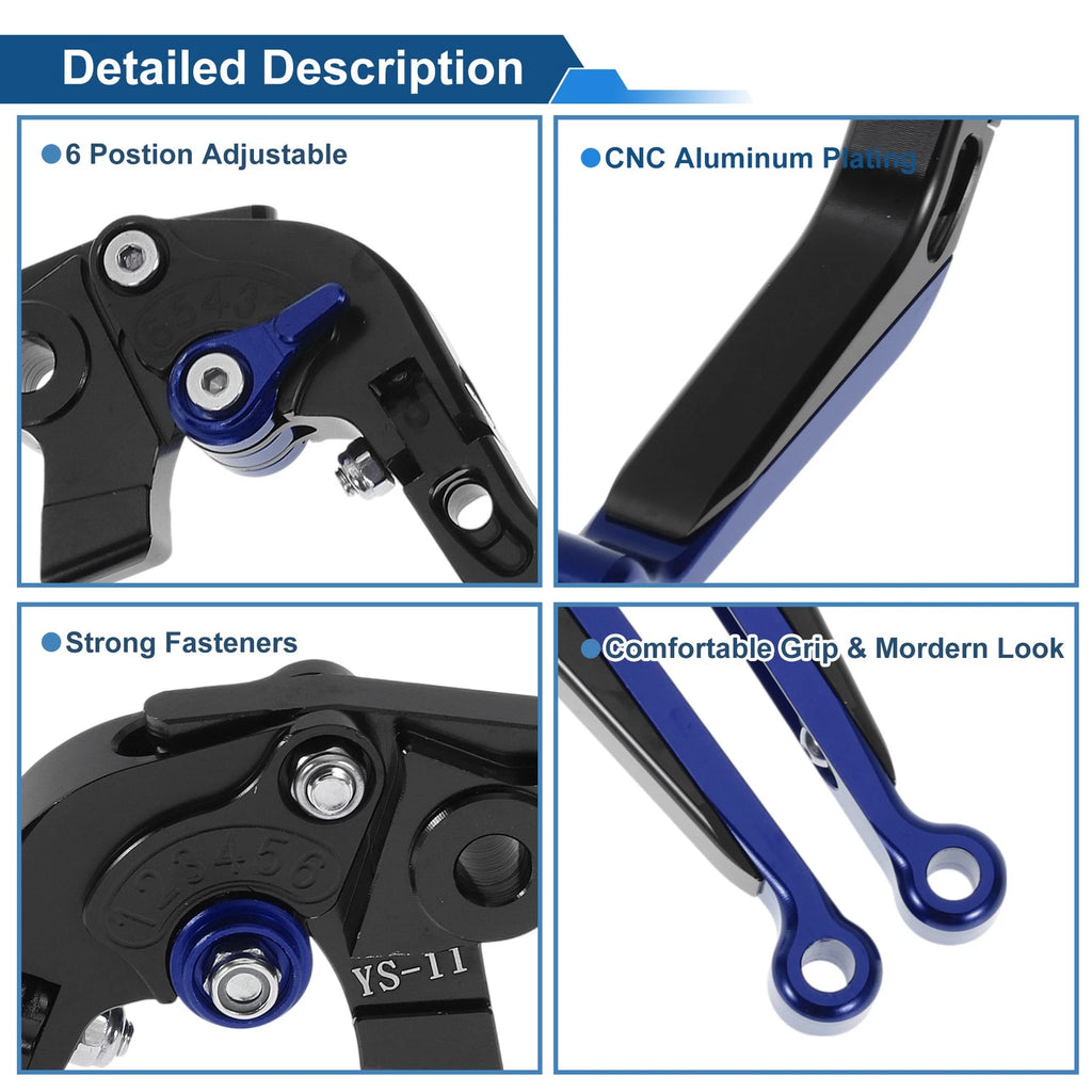 Adjustable Brake Clutch Levers for Honda X11 (1999–2002) Black Blue