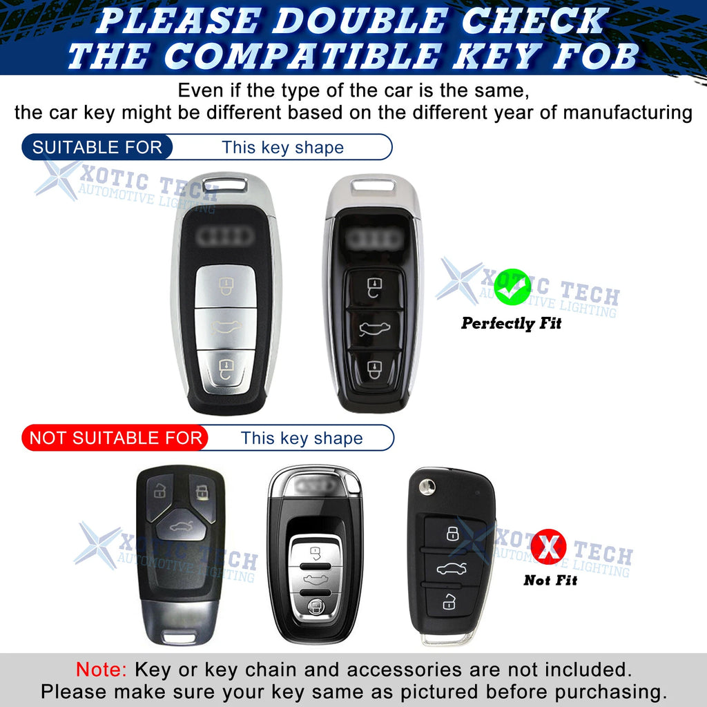 Soft TPU Smart Key Fob Holder (2-Pack) for Audi A3 A6 Q7 e-Tron (2016-2024)
