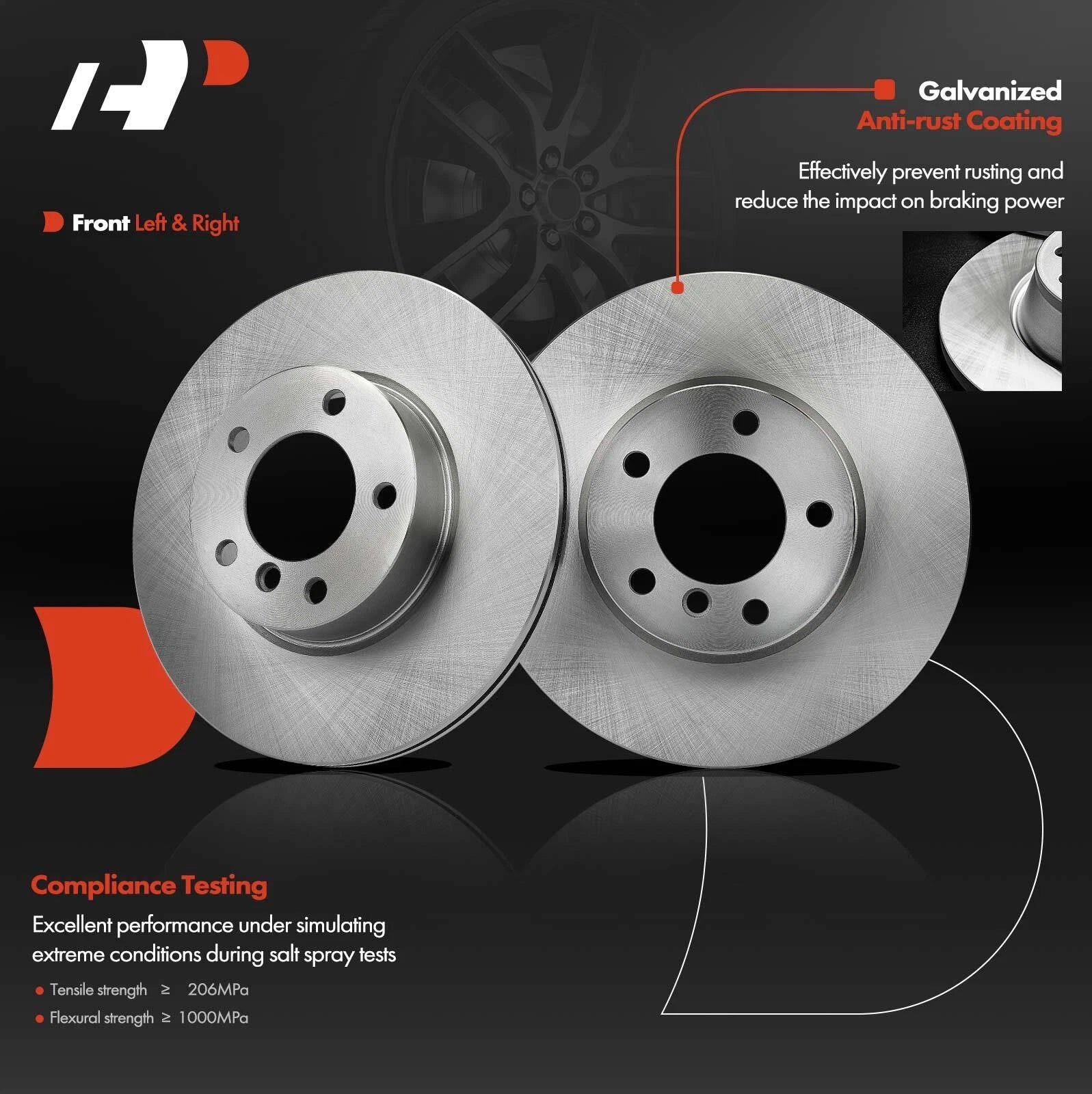 Front Disc Brake Rotors & Ceramic Pads for BMW 328i (2010–2013)
