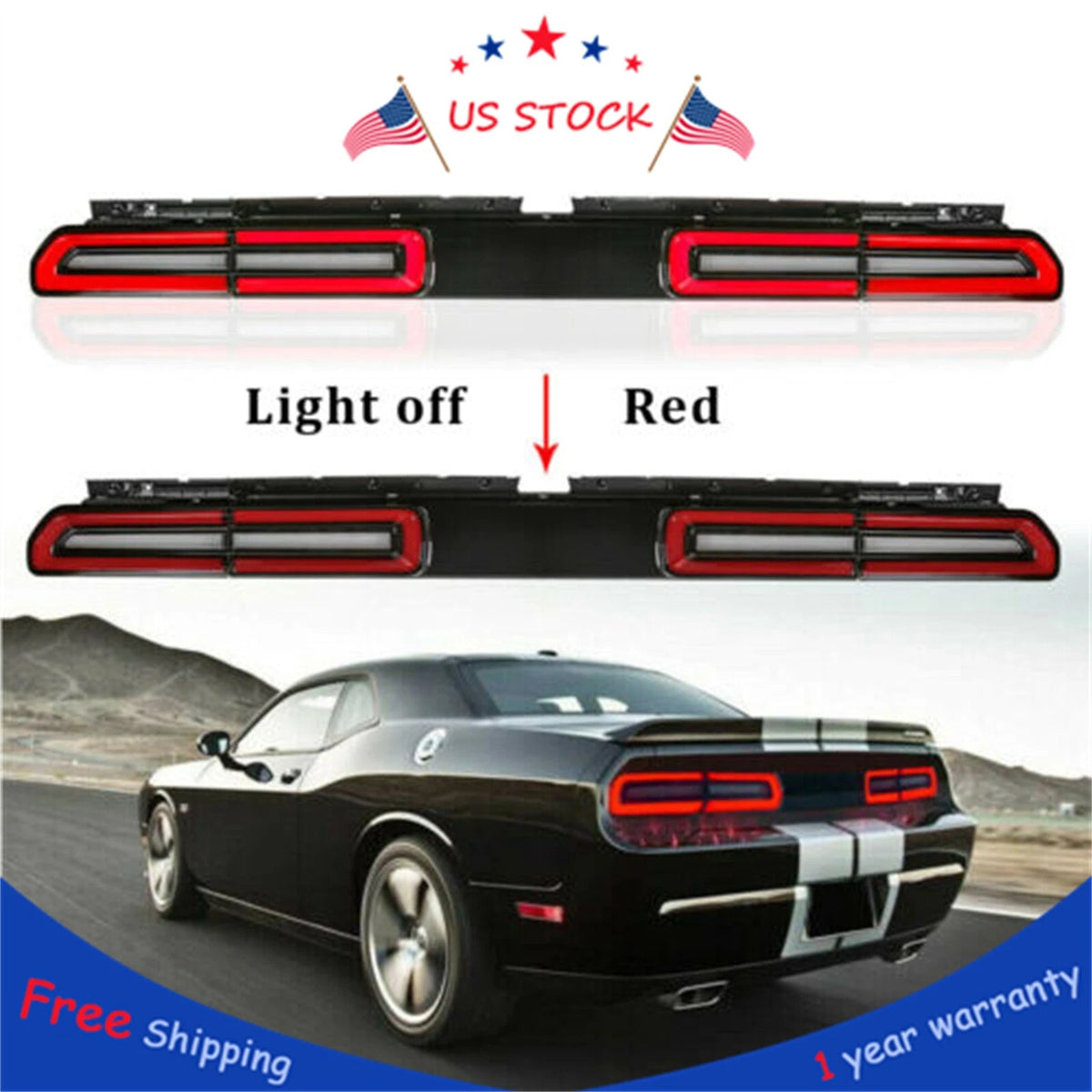 Red LED Tail Light for Dodge Challenger (2008–2014) Sequential Indicator