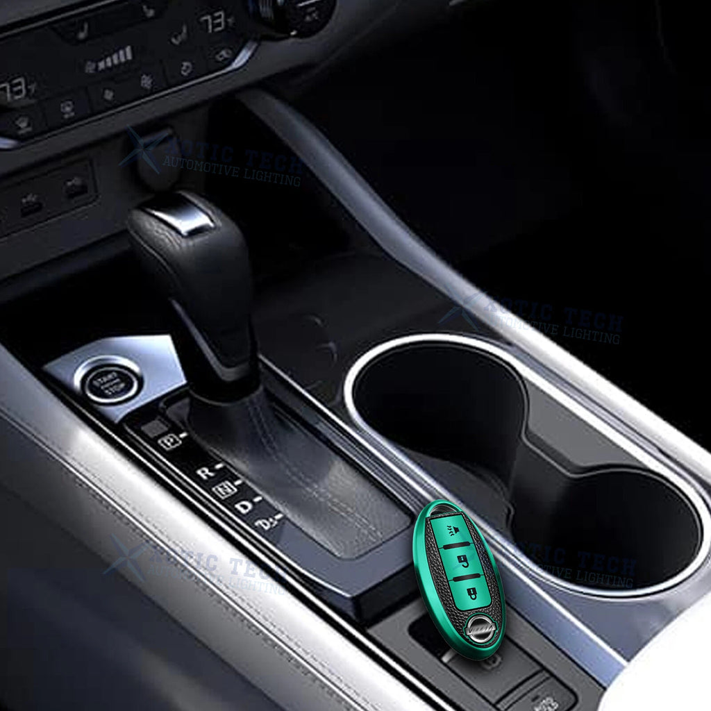Leather Key Fob Cover Case Shell for Nissan (2017-2024)
