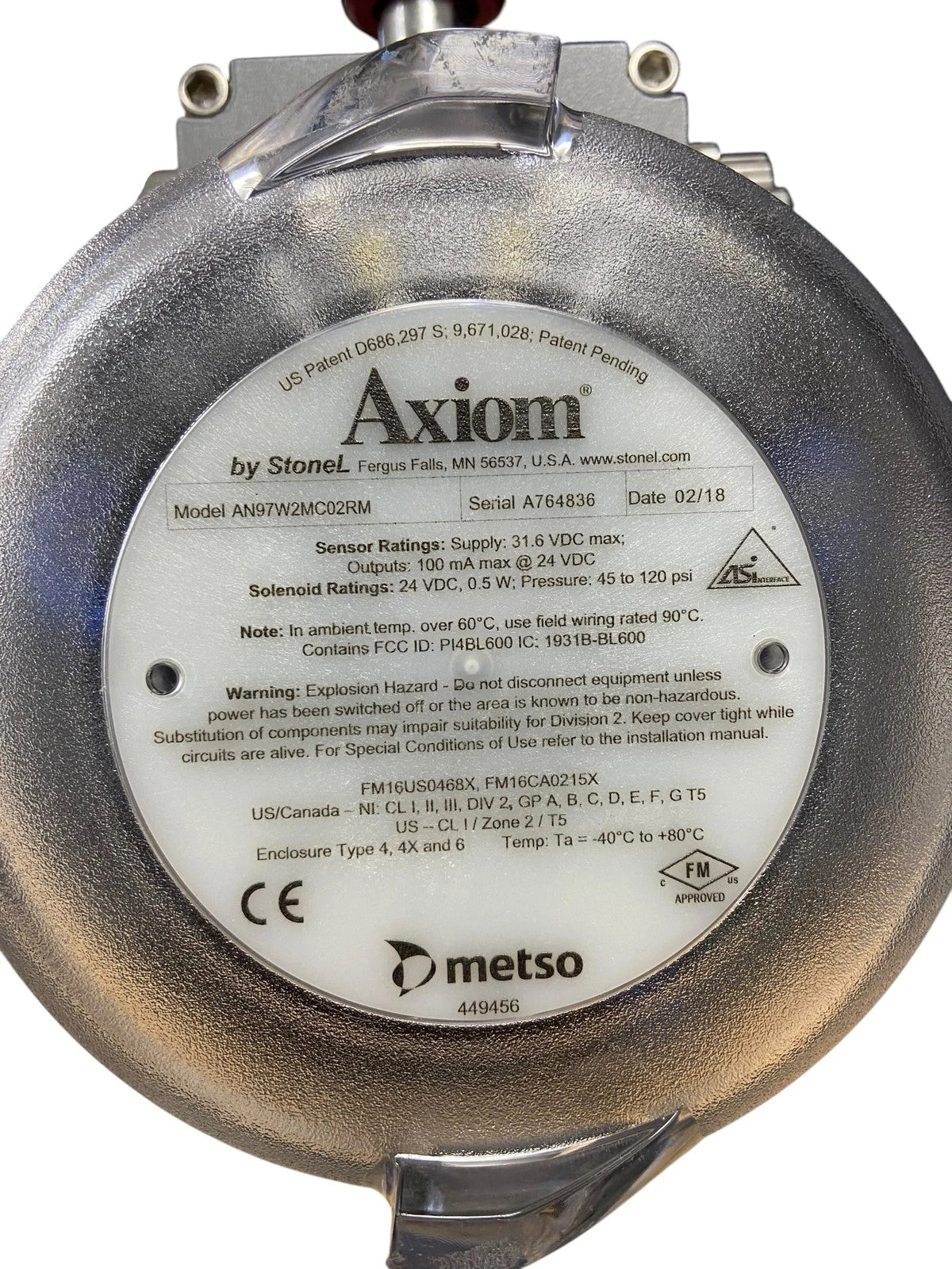 Crane Butterfly Valve 3" with Actuator & Solenoid for Axium AN97 Controller