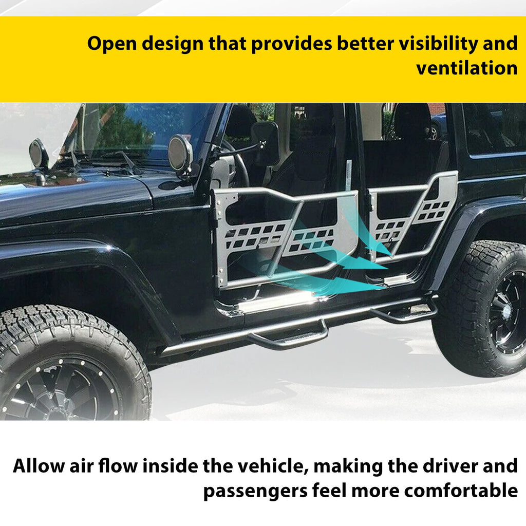 Set of 4 Tubular Doors for Jeep Wrangler JK (2007–2018) Textured Finish