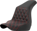 SADDLEMEN Step-Up Seat for FXLR/FLSB (2018–2024) - Front Lattice Stitch, Red Stitch