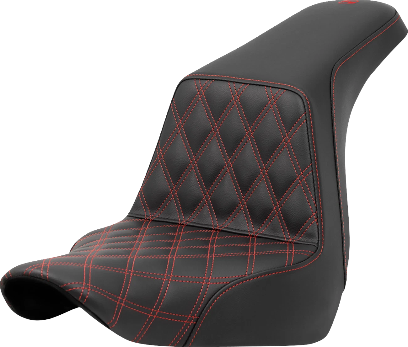 SADDLEMEN Step-Up Seat for FXLR/FLSB (2018–2024) - Front Lattice Stitch, Red Stitch