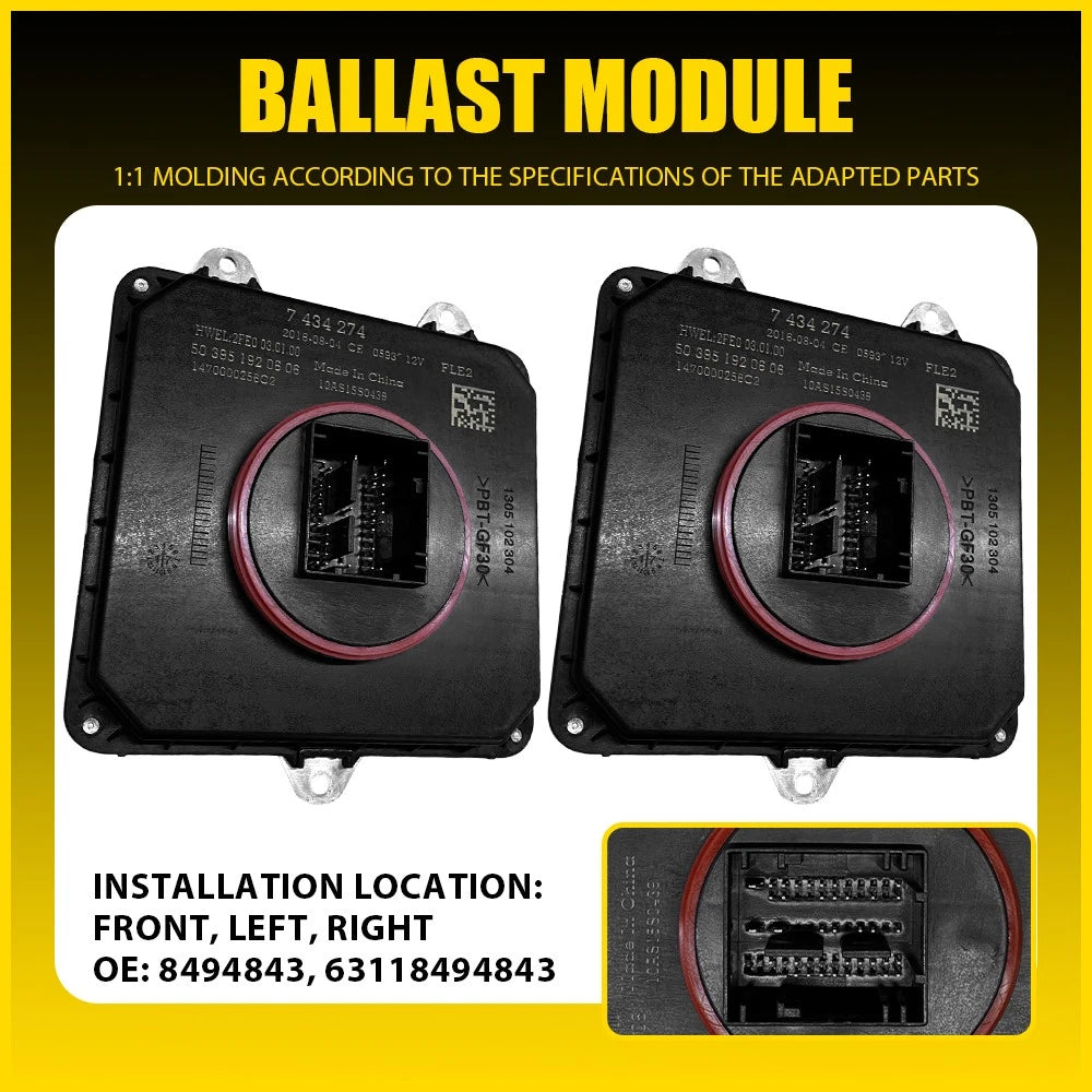 2X LED Headlight Control Unit Module Ballast for BMW X6 F16 (2014–2025)