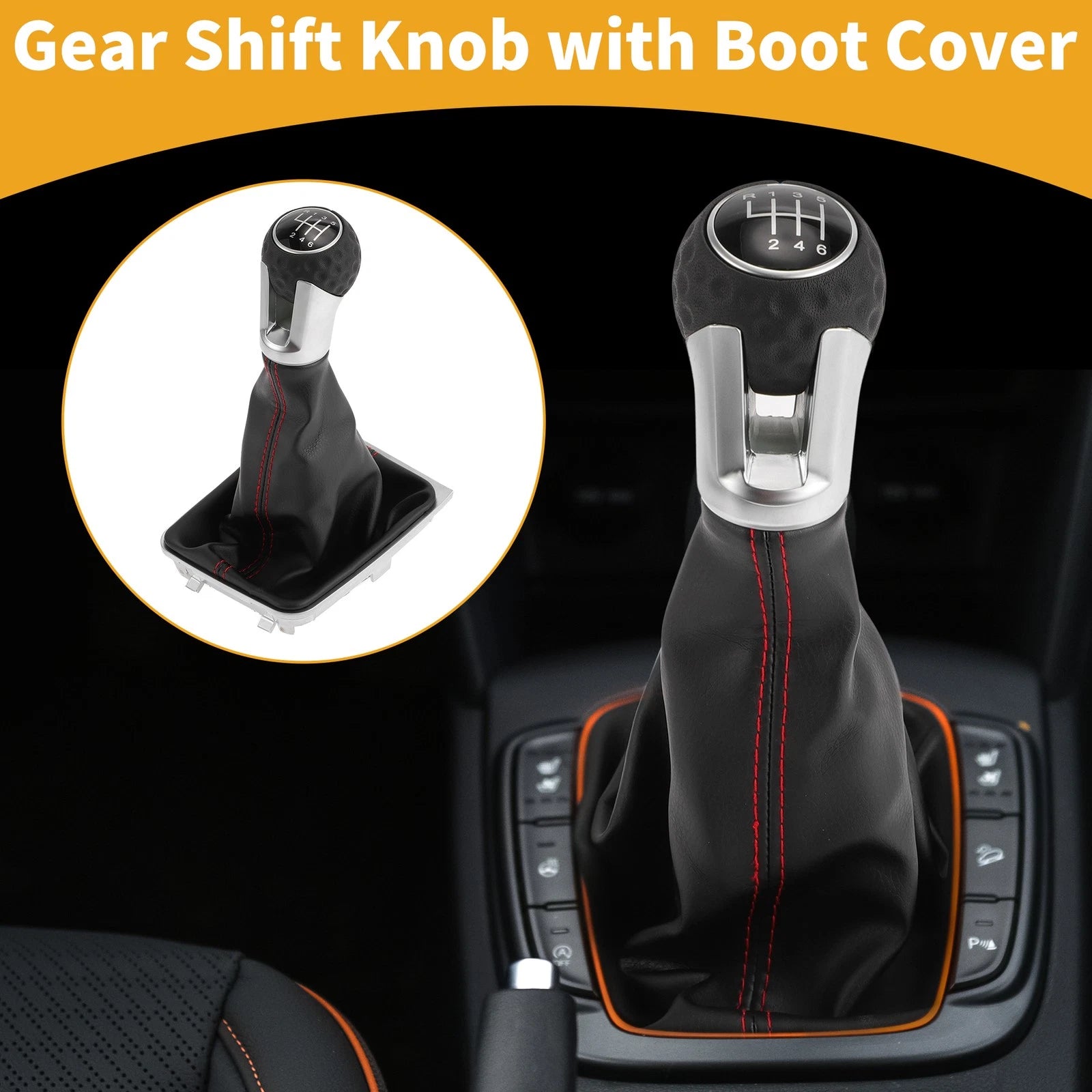 6 Speed Gear Shifter Knob with Cover for Volkswagen Golf VII (2013–2020)